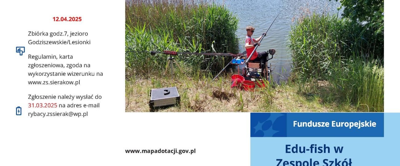 Spławikowe zawody wędkarskie dla uczniów w Sierakowie – zapisy do końca marca